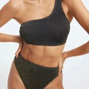 ALWAYS FITS CHEEKY METALLIC BOTTOM and SCOOP TOP | BLACK